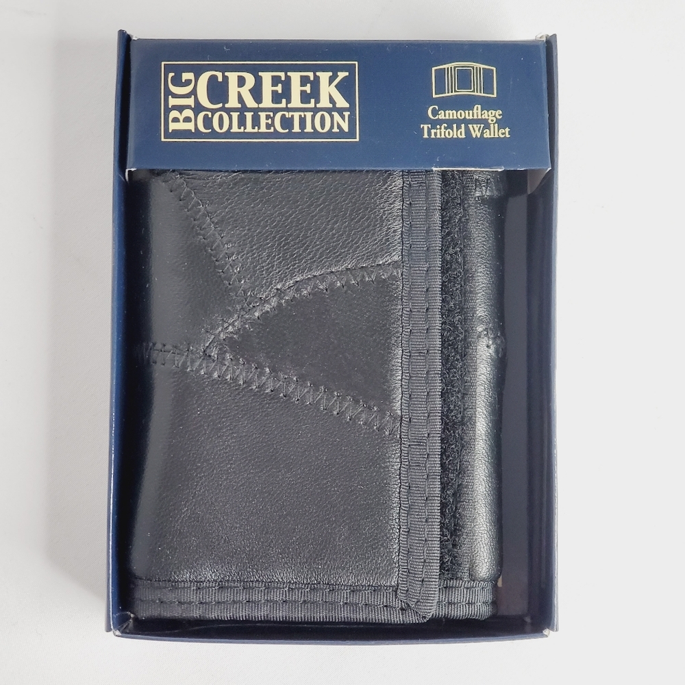 Big Creek Collection Camouflage Trifold Black Leather Wallet